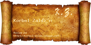 Korbel Zalán névjegykártya
