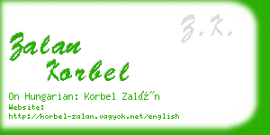 zalan korbel business card